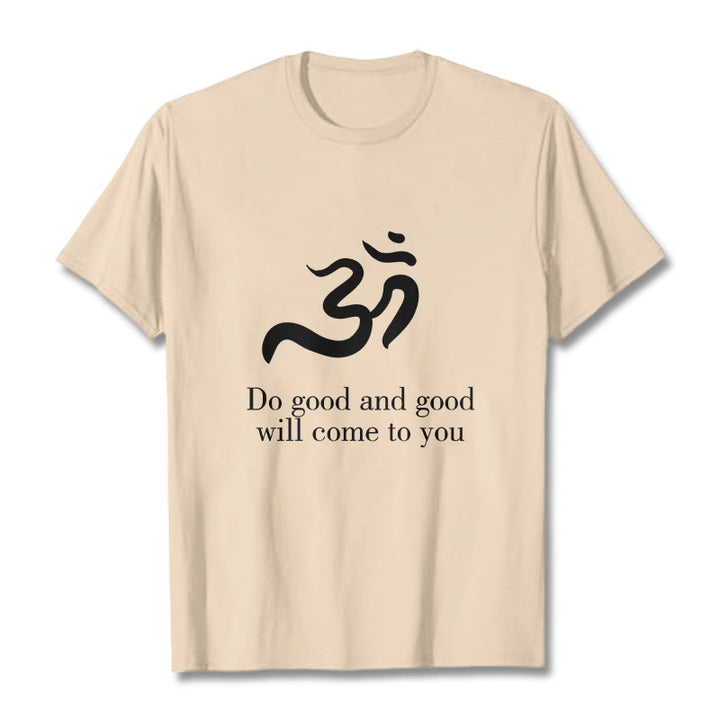 T-shirt décontracté en coton avec Buddha Stones et symbole Om, sanskrit, spirituel - Bisque - 2XL - image 9