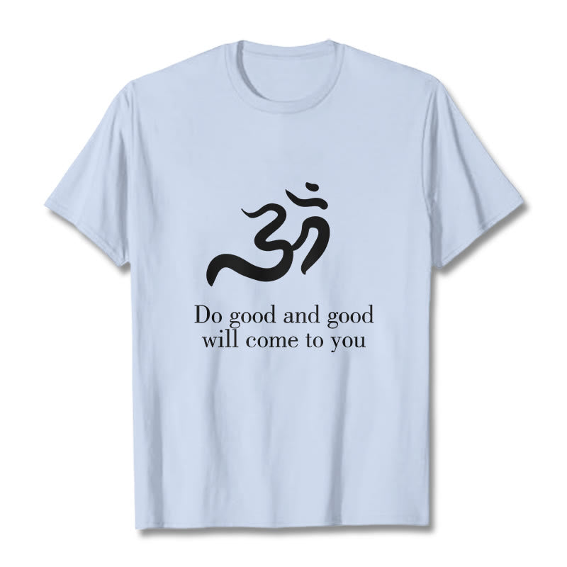 T-shirt décontracté en coton avec Buddha Stones et symbole Om, sanskrit, spirituel - Cyan clair - 2XL - image 19