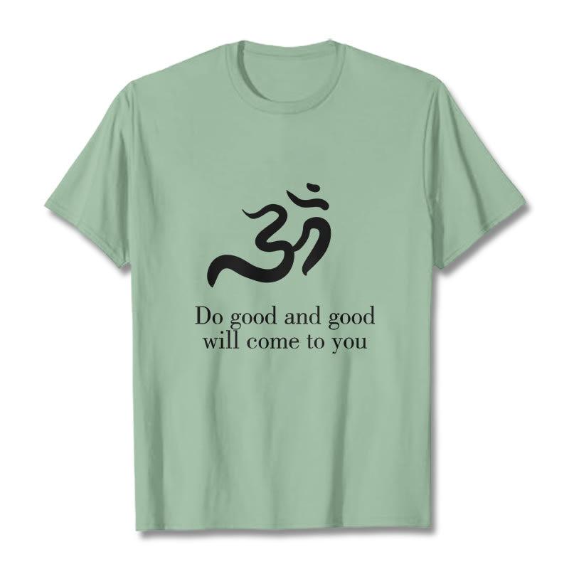 T-shirt décontracté en coton avec Buddha Stones et symbole Om, sanskrit, spirituel - Vert pâle - 2XL - image 15