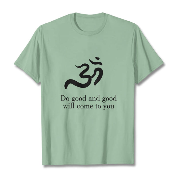 T-shirt décontracté en coton avec Buddha Stones et symbole Om, sanskrit, spirituel - Vert pâle - 2XL - image 15