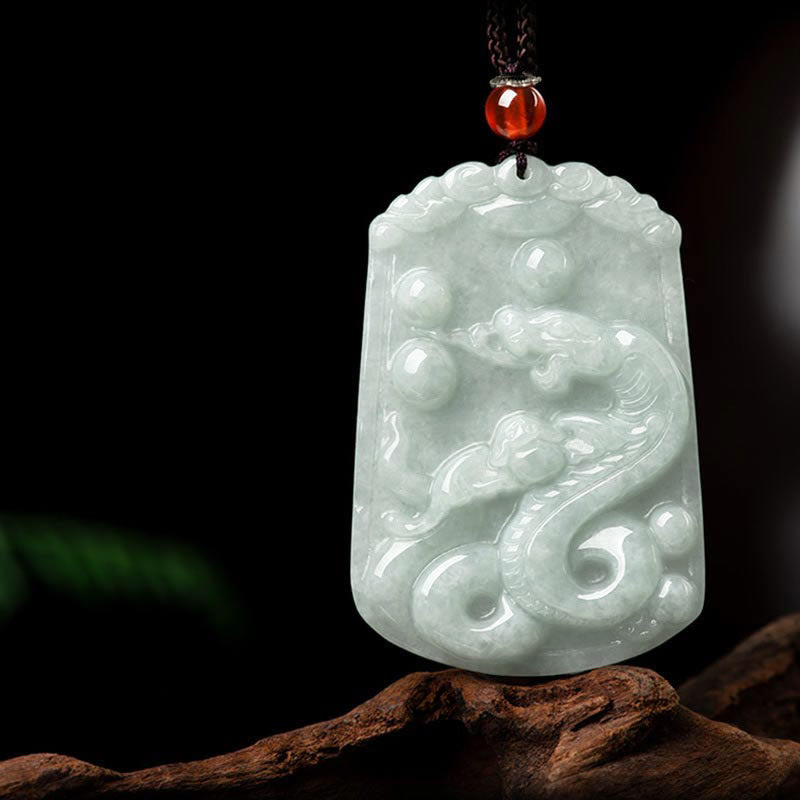 Collier pendentif amulette d'abondance en jade naturel Buddha Stones et 12 signes du zodiaque chinois - Serpent - image 19