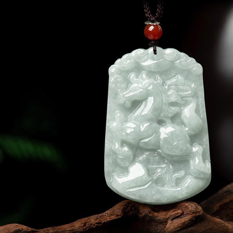 Collier pendentif amulette d'abondance en jade naturel Buddha Stones et 12 signes du zodiaque chinois - image 8