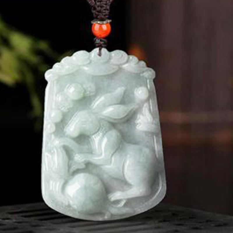 Collier pendentif amulette d'abondance en jade naturel Buddha Stones et 12 signes du zodiaque chinois - image 17