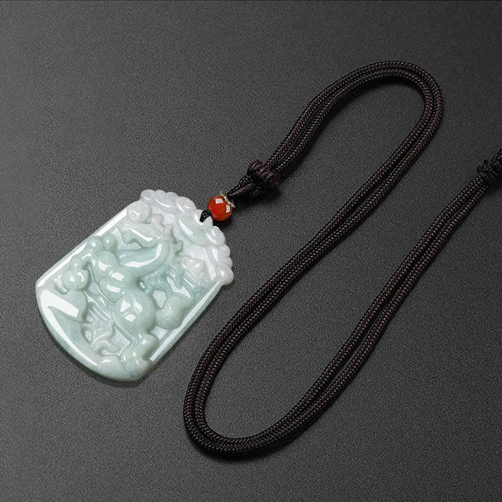 Collier pendentif amulette d'abondance en jade naturel Buddha Stones et 12 signes du zodiaque chinois - image 20