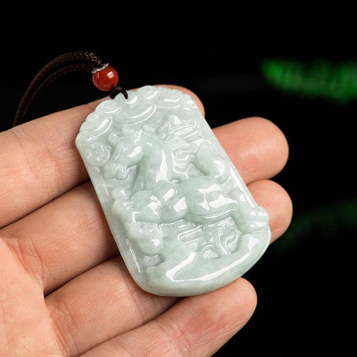 Collier pendentif amulette d'abondance en jade naturel Buddha Stones et 12 signes du zodiaque chinois - image 9