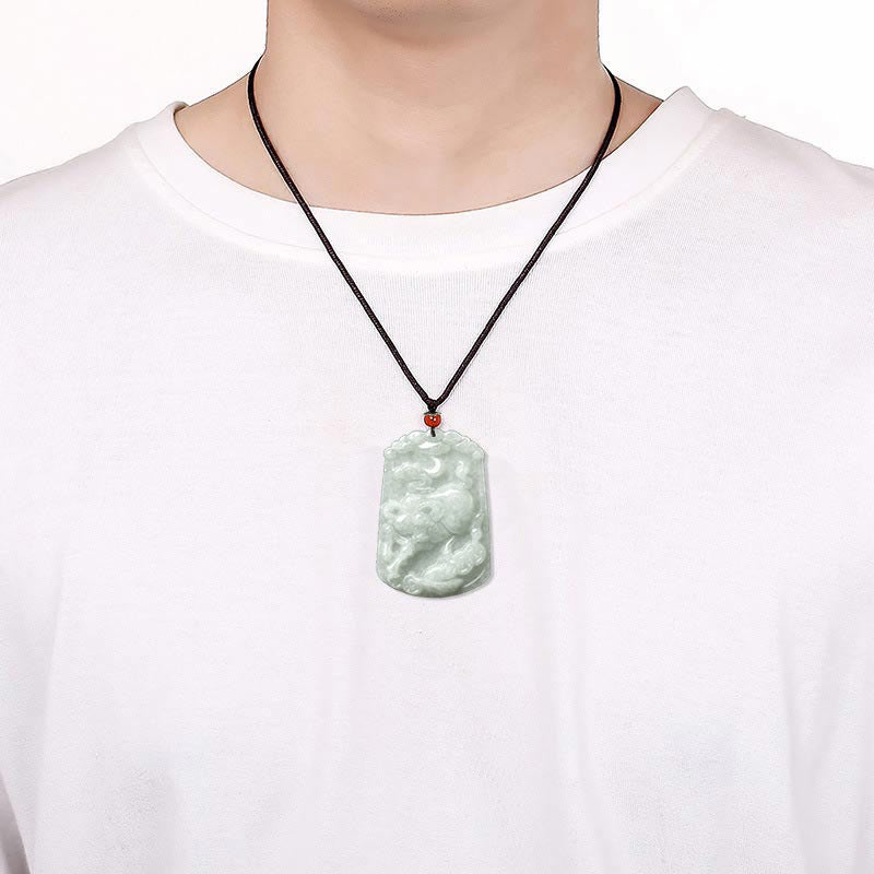 Collier pendentif amulette d'abondance en jade naturel Buddha Stones et 12 signes du zodiaque chinois - image 14