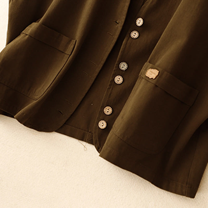 Gilet en coton sans manches pour femme, couleur Buddha Stones , boutons sur le devant, avec poches - image 10