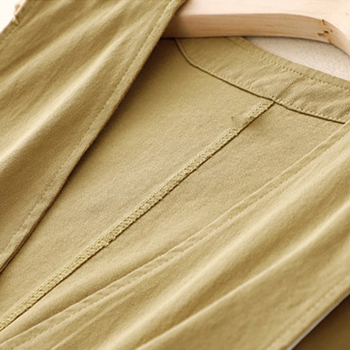 Gilet en coton sans manches pour femme, couleur Buddha Stones , boutons sur le devant, avec poches - image 2