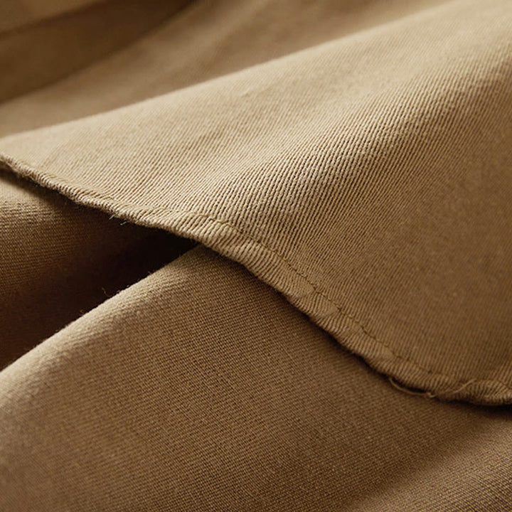 Veste à revers en coton et lin pour femme, manches longues, motif irrégulier, motif Buddha Stones Fall, avec poches - image 4