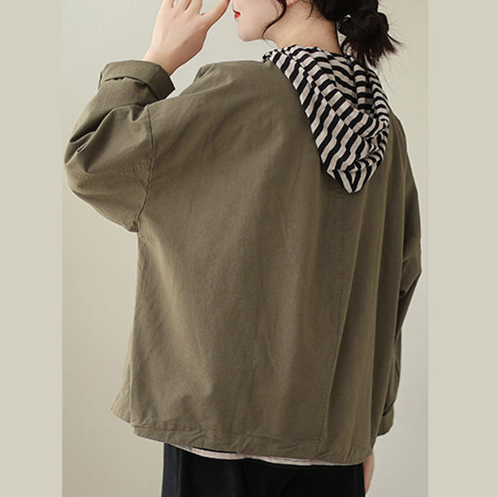 Veste asymétrique à manches longues en coton et lin pour femme avec poches et motif Buddha Stones Spring - image 13