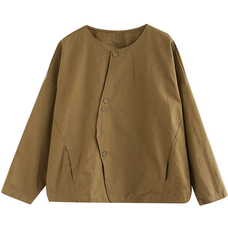 Veste asymétrique à manches longues en coton et lin pour femme avec poches et motif Buddha Stones Spring - image 11