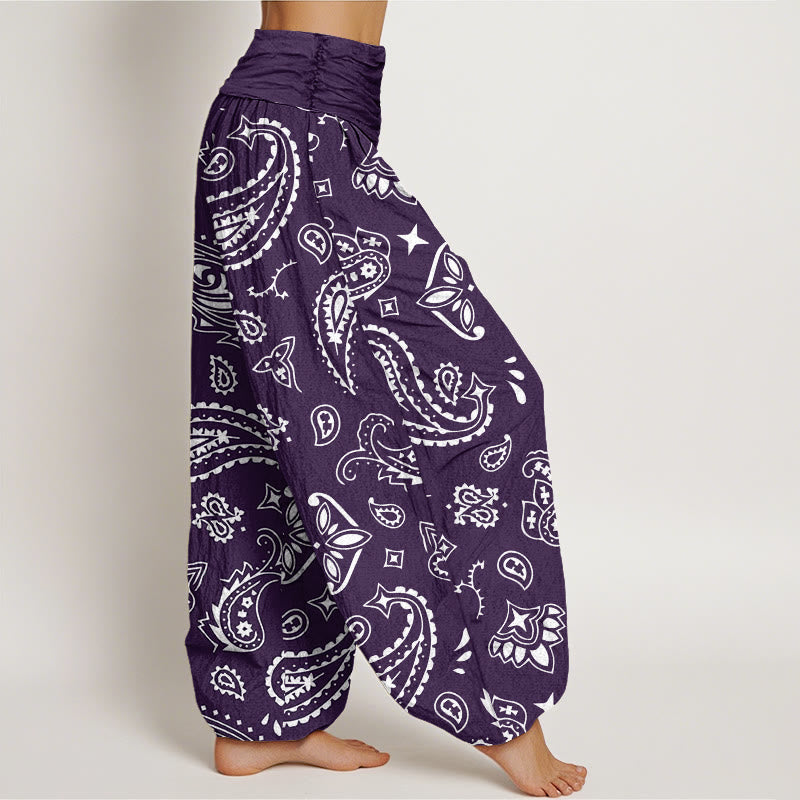 Pantalon sarouel décontracté classique à motif cachemire Buddha Stones pour femme, taille élastique - image 6