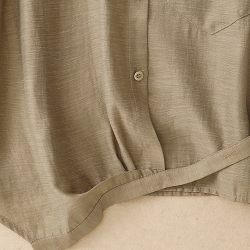 Ensemble 2 pièces pour femme, chemise à manches courtes, jupe 7-8 avec poches, en coton et lin, motif Buddha Stones - image 6