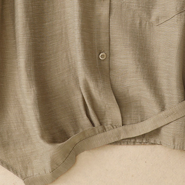 Ensemble 2 pièces pour femme, chemise à manches courtes, jupe 7-8 avec poches, en coton et lin, motif Buddha Stones - image 6