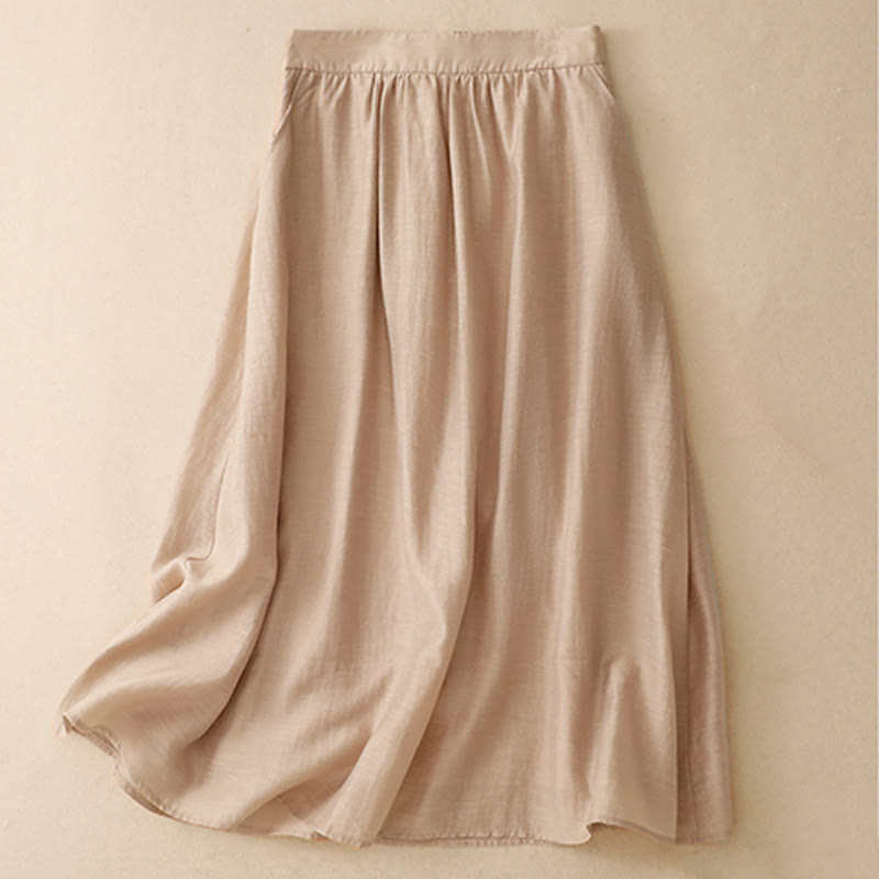 Ensemble 2 pièces pour femme, chemise à manches courtes, jupe 7-8 avec poches, en coton et lin, motif Buddha Stones - image 21