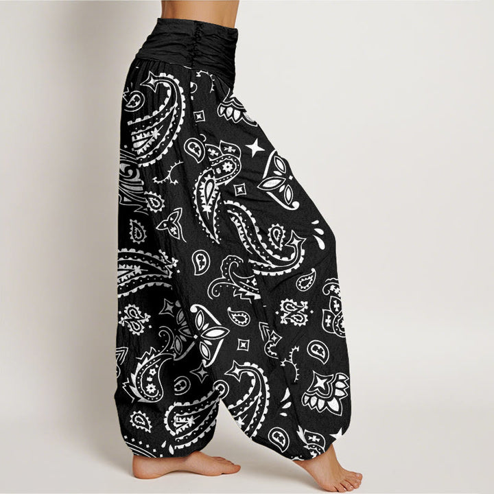 Pantalon sarouel décontracté classique à motif cachemire Buddha Stones pour femme, taille élastique - image 8