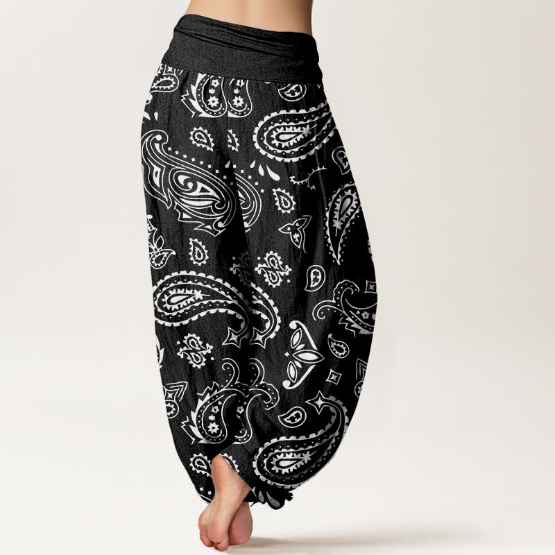 Pantalon sarouel décontracté classique à motif cachemire Buddha Stones pour femme, taille élastique - image 9