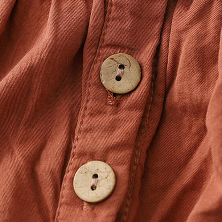 Robe mi-longue bouffante en coton à manches longues et poches, motif patchwork en dentelle et volants Buddha Stones - image 7