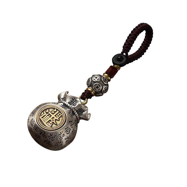 Porte-clés porte-bonheur Buddha Stones Fu Character Money Bag Gagner de l'argent tous les jours