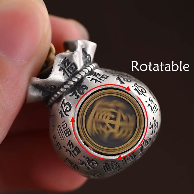 Porte-clés porte-bonheur Buddha Stones Fu Character Money Bag Gagner de l'argent tous les jours