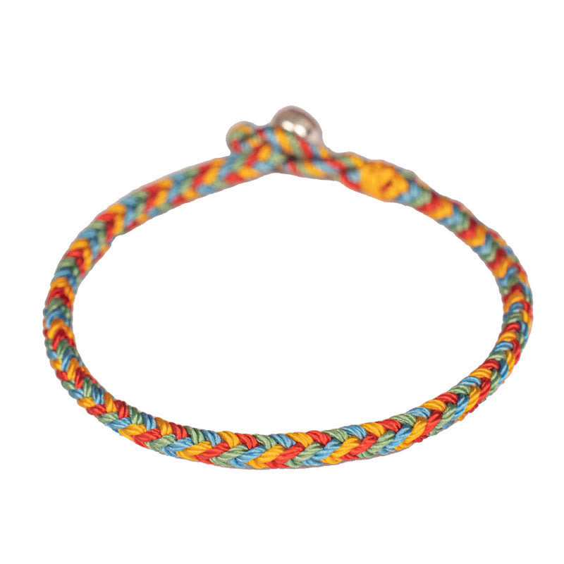 Bracelet tressé porte-bonheur en argent Buddha Stones 925 avec huit fils et nœud de paix coloré - image 13