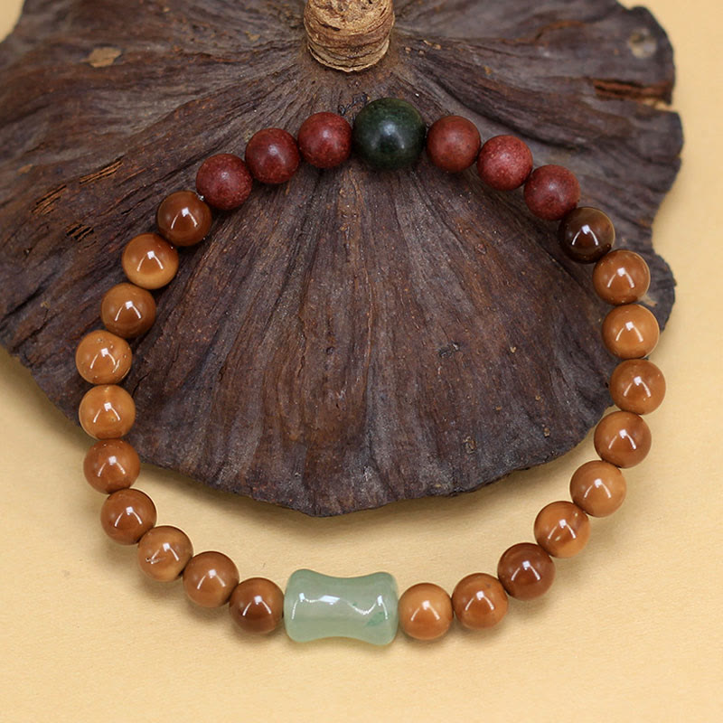 Bracelet Buddha Stones Kuka Seed pour éloigner les mauvais esprits - Graine de Kuka (circonférence du poignet : 15-17 cm) - image 1