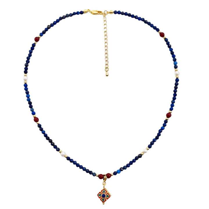 Collier pendentif positif en perles de lazurite et Buddha Stones - image 8
