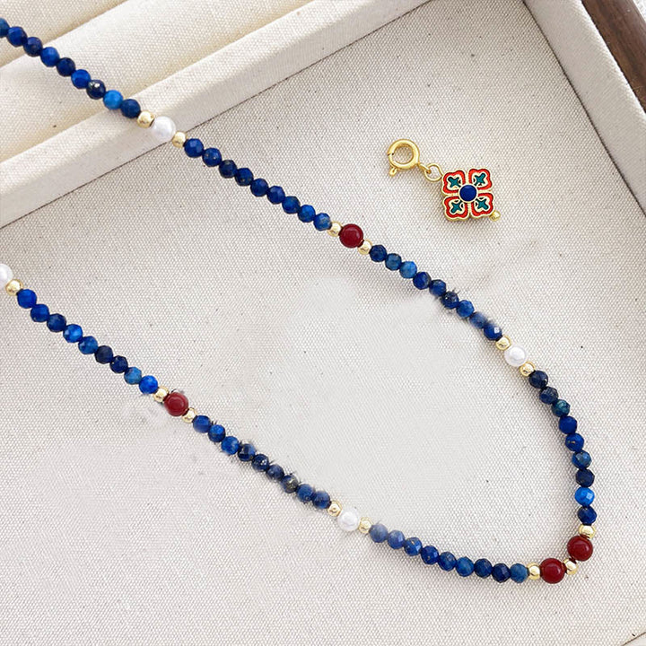 Collier pendentif positif en perles de lazurite et Buddha Stones - image 9