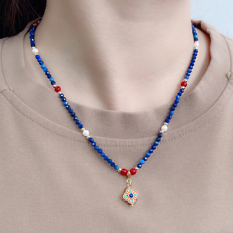 Collier pendentif positif en perles de lazurite et Buddha Stones - image 5