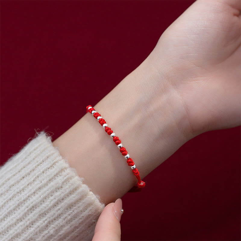 Bracelet porte-bonheur réglable en argent sterling 925 avec perles rouges et pierres de Buddha Stones - image 15
