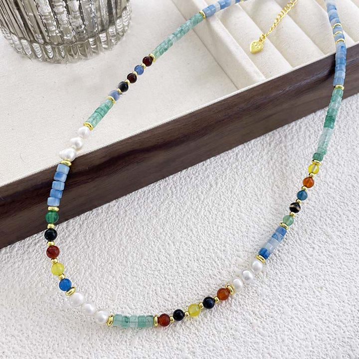 Collier pendentif de guérison en perles de verre et pierres de Buddha Stones - image 3