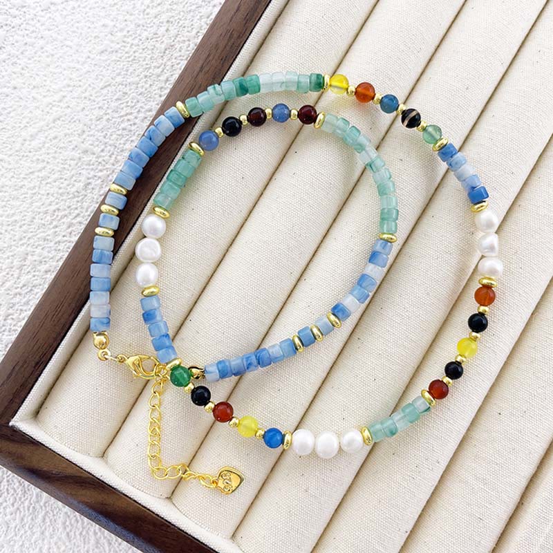 Collier pendentif de guérison en perles de verre et pierres de Buddha Stones - image 4