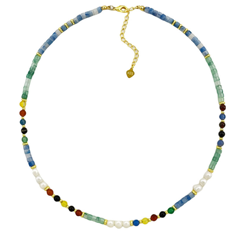 Collier pendentif de guérison en perles de verre et pierres de Buddha Stones - image 8