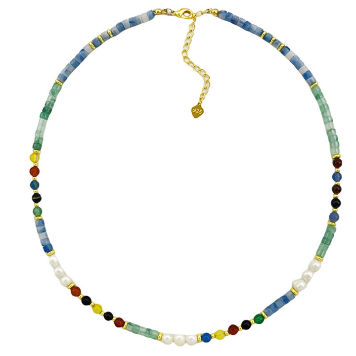 Collier pendentif de guérison en perles de verre et pierres de Buddha Stones - image 8