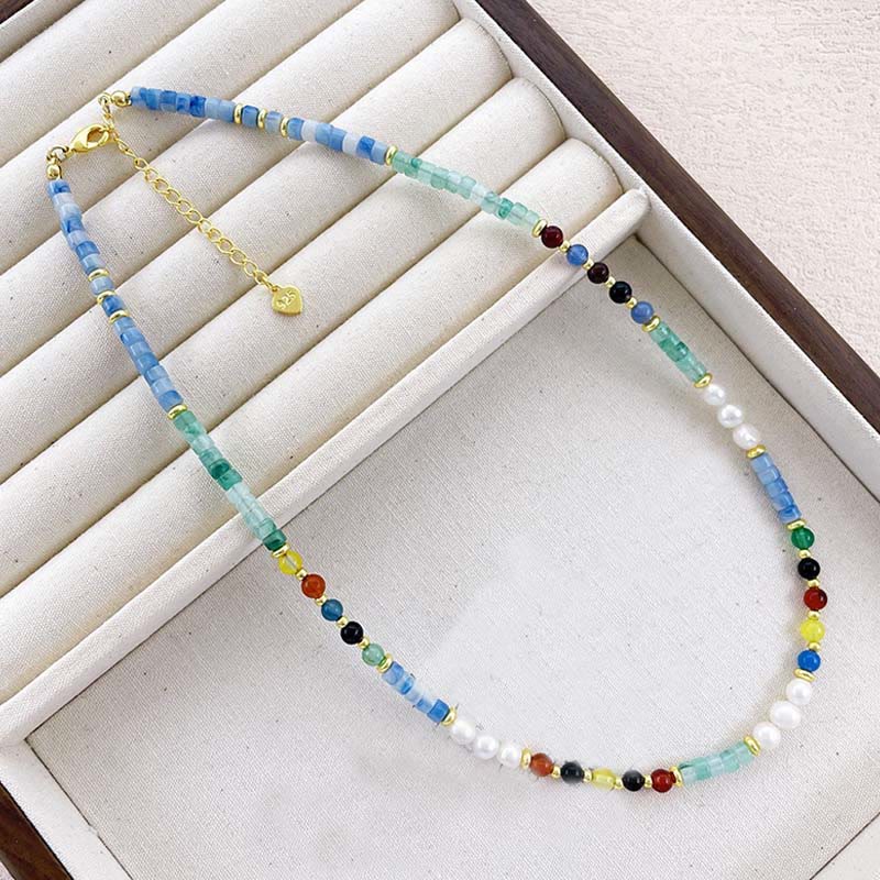 Collier pendentif de guérison en perles de verre et pierres de Buddha Stones - image 2