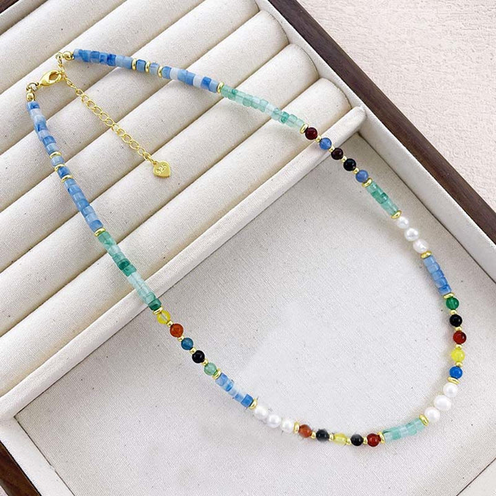 Collier pendentif de guérison en perles de verre et pierres de Buddha Stones - image 2