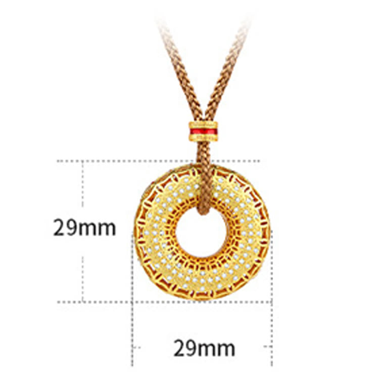 Pendentif en cuivre avec boucle de paix et motif de pièce de monnaie en Buddha Stones - image 4