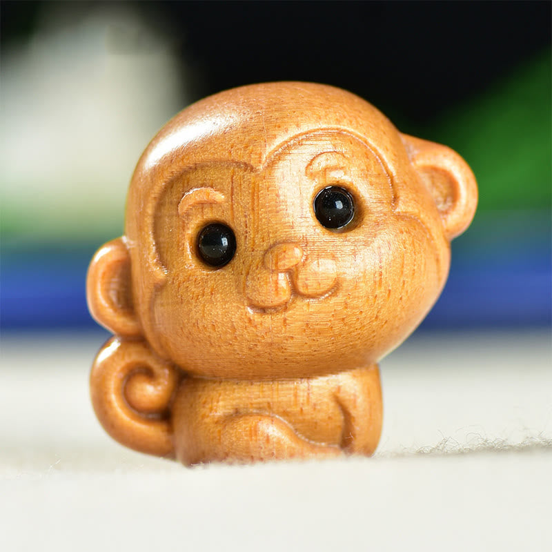 Buddha Stones de santal vert Petite feuille Bois de santal rouge Mignon singe Animaux Décoration de la paix - Singe en bois de santal (28*28*22 mm) - image 8