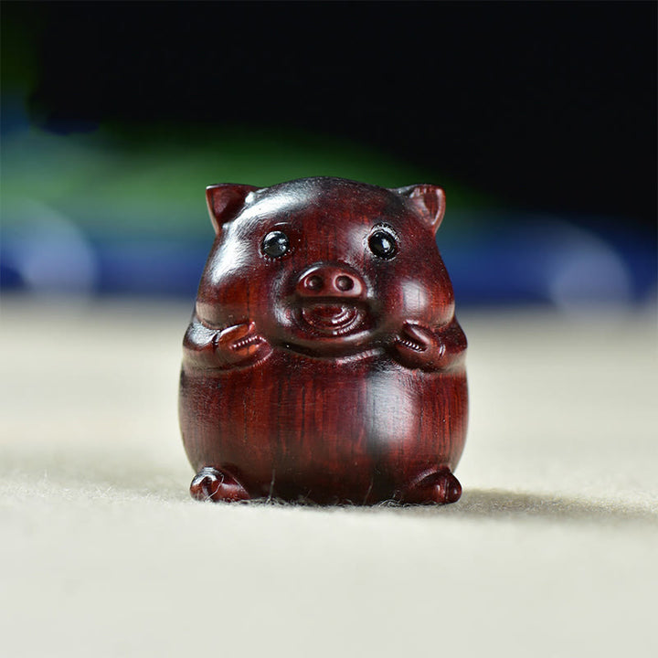 Buddha Stones de santal vert Petite feuille Bois de santal rouge Mignon cochon Animaux Décoration positive - Cochon de santal rouge à petites feuilles (25 x 23 x 23 mm) - image 11