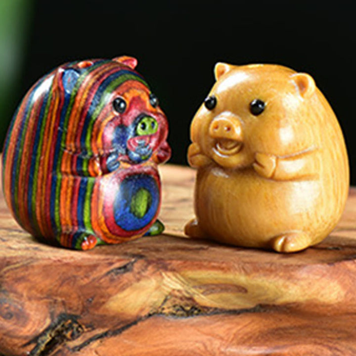 Buddha Stones de santal vert Petite feuille Bois de santal rouge Mignon cochon Animaux Décoration positive - image 15