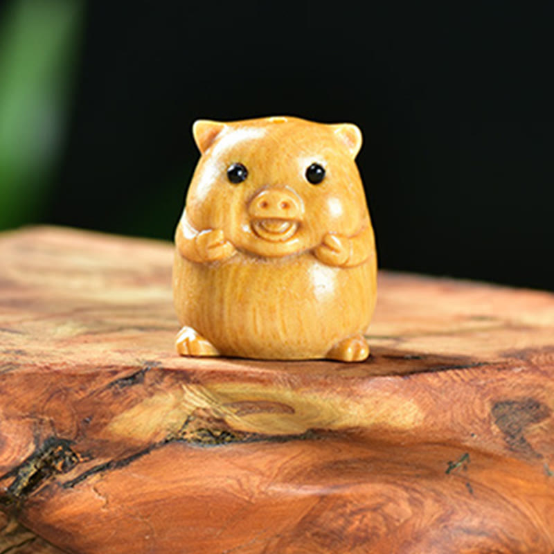 Buddha Stones de santal vert Petite feuille Bois de santal rouge Mignon cochon Animaux Décoration positive - image 8