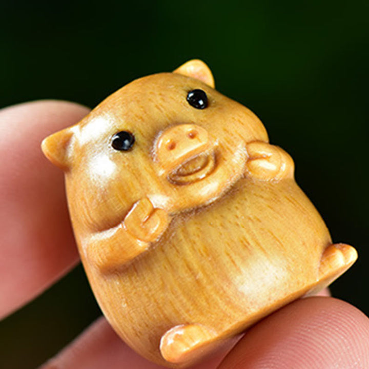 Buddha Stones de santal vert Petite feuille Bois de santal rouge Mignon cochon Animaux Décoration positive - image 8