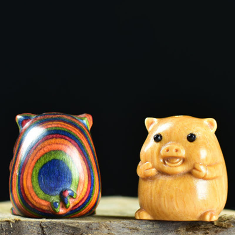 Buddha Stones de santal vert Petite feuille Bois de santal rouge Mignon cochon Animaux Décoration positive - image 16