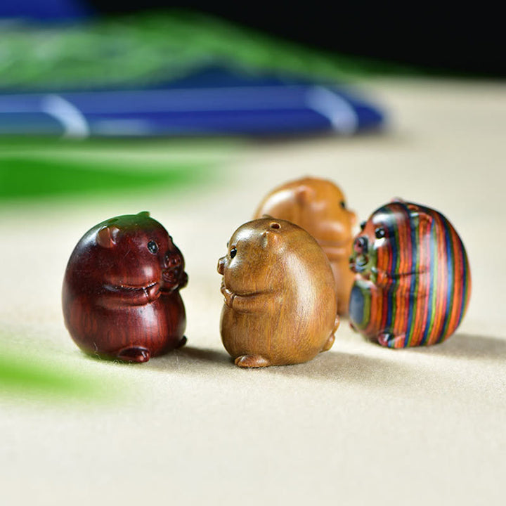 Buddha Stones de santal vert Petite feuille Bois de santal rouge Mignon cochon Animaux Décoration positive - image 21