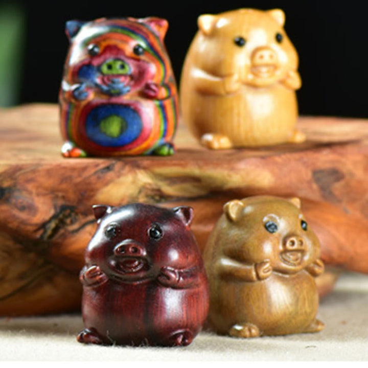 Buddha Stones de santal vert Petite feuille Bois de santal rouge Mignon cochon Animaux Décoration positive - image 17