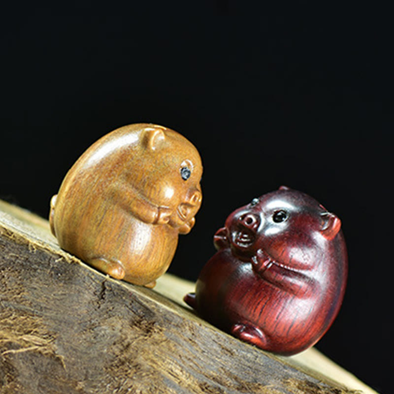 Buddha Stones de santal vert Petite feuille Bois de santal rouge Mignon cochon Animaux Décoration positive - image 19