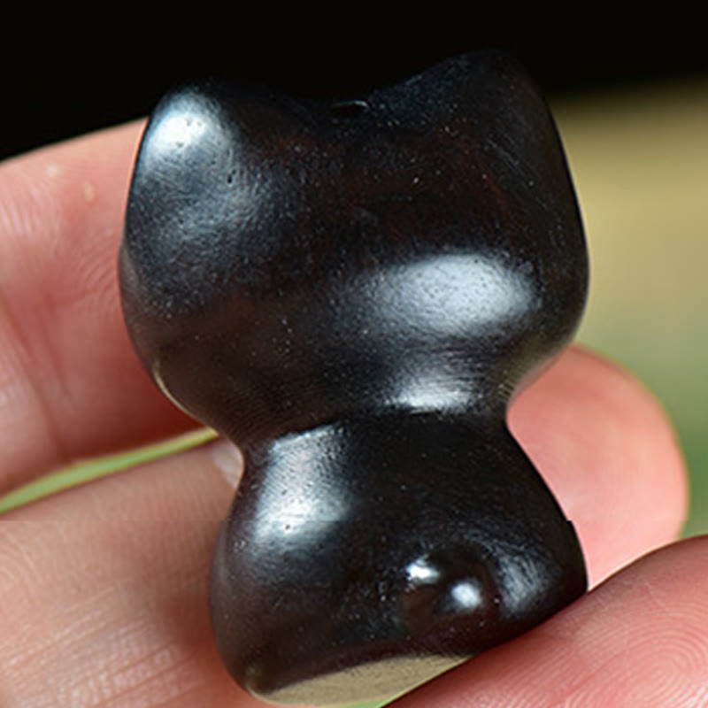 Buddha Stones en bois d'ébène, petite feuille, bois de santal rouge, chat mignon, animaux, décoration calme - image 3