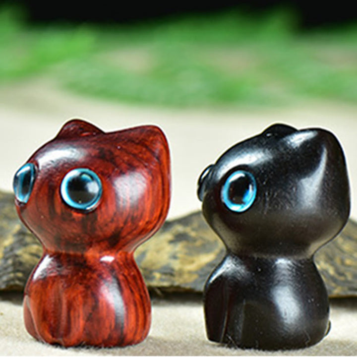 Buddha Stones en bois d'ébène, petite feuille, bois de santal rouge, chat mignon, animaux, décoration calme - image 12