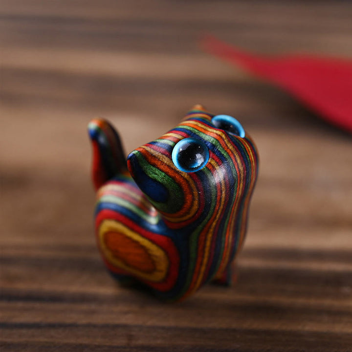 Buddha Stones Arc-en-ciel Eucalyptus Chat mignon Animaux Décoration calme - Œil bleu (33*21*32 mm) - image 0