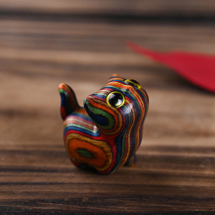 Buddha Stones Arc-en-ciel Eucalyptus Chat mignon Animaux Décoration calme - Œil jaune (33*21*32 mm) - image 4